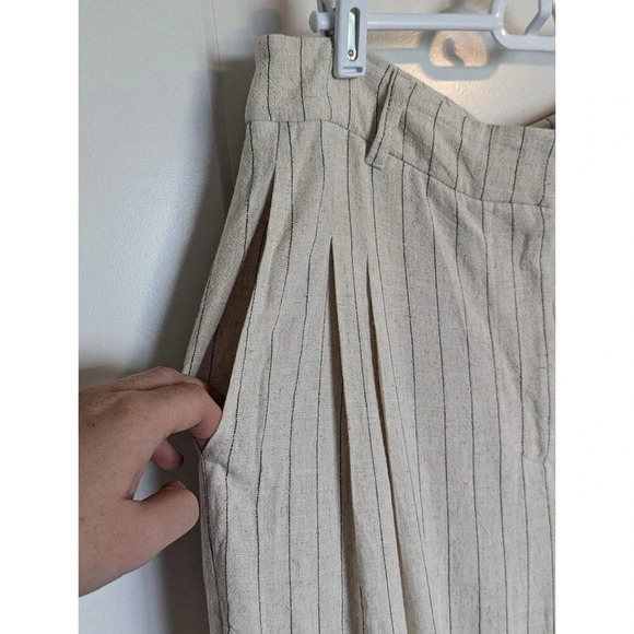 NWT 7 For All Mankind wide leg linen trousers sz 10 - Picture 3 of 6